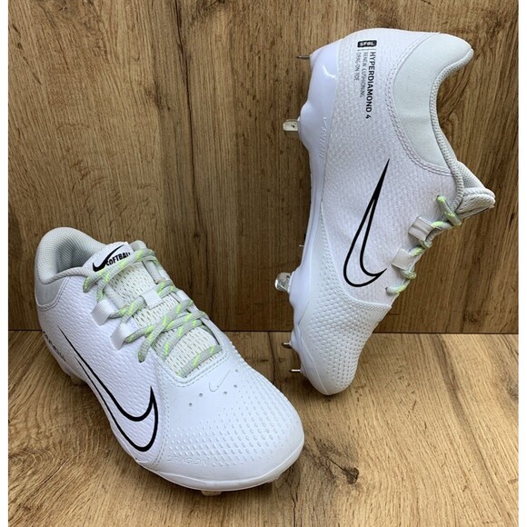 Nike Womens Hyper Diamond 4 Pro Metal Softball Cleats CZ5920-103 White Black 8.5 - Picture 1 of 16